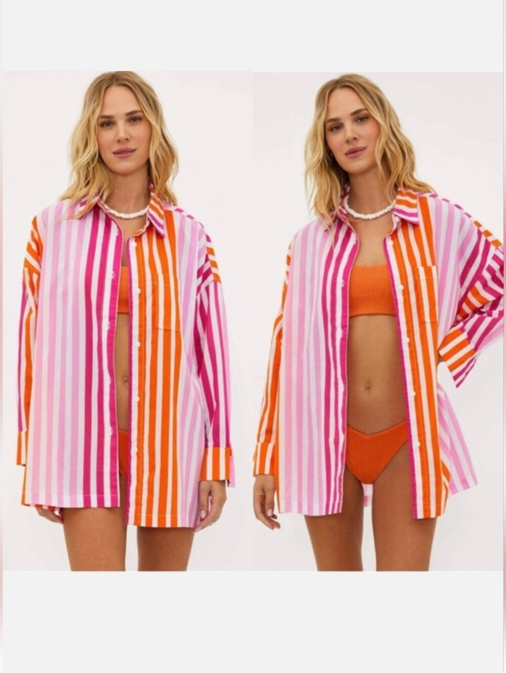 Beach Riot Alexa Swim Cover Up Button Up Shirt Size S/M